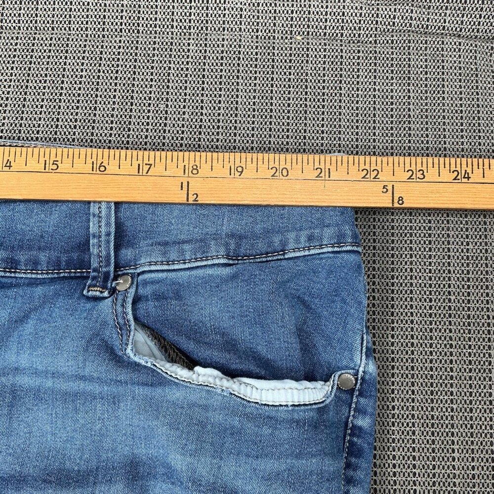 Torrid Womens Plus Size 22R Blue Distressed Strech Jeggings Super Soft Raw Hem - Picture 5 of 10